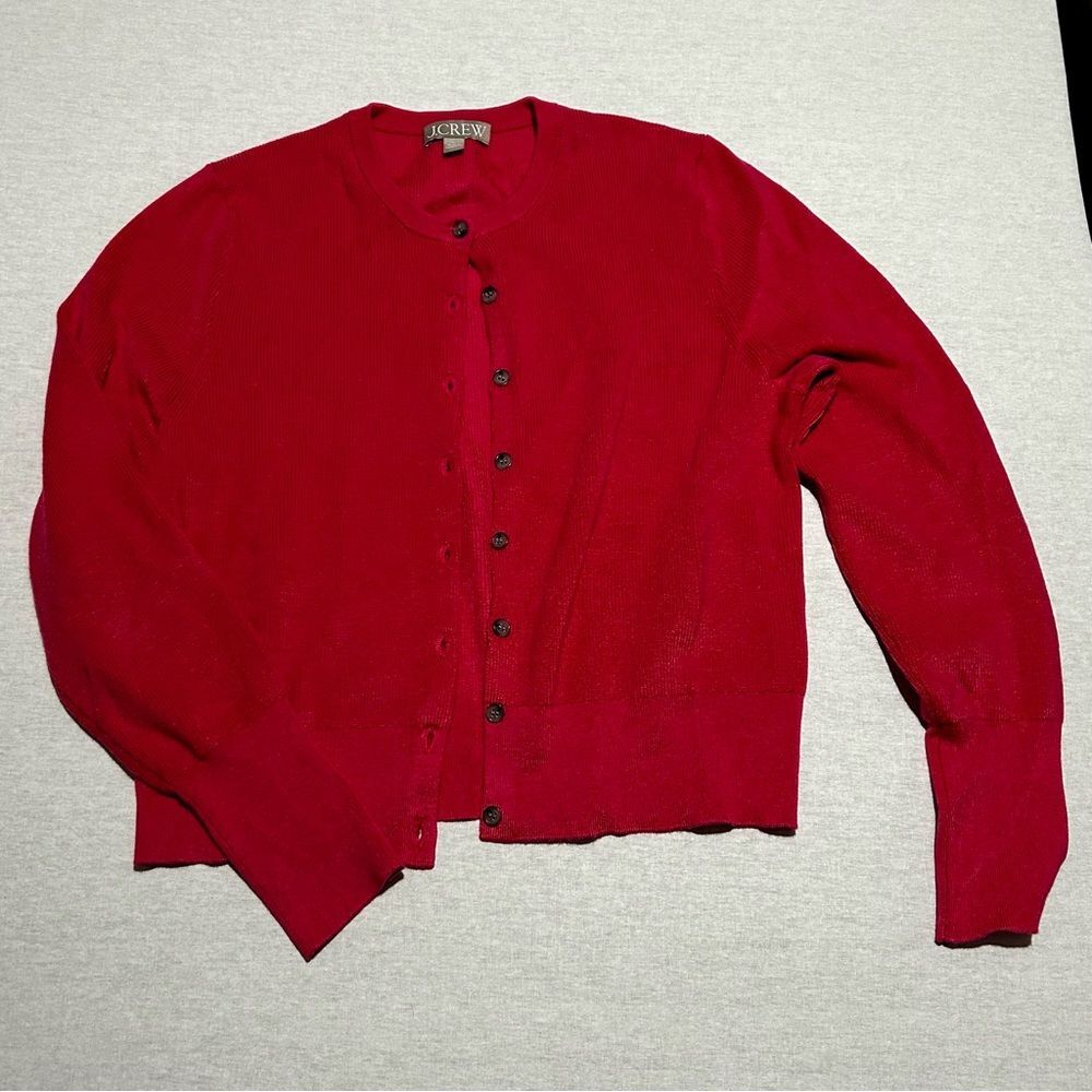 J.Crew Cardigan Size L in Fuchsia Pink, Button Up, Academia with Flavor - Picture 1 of 4